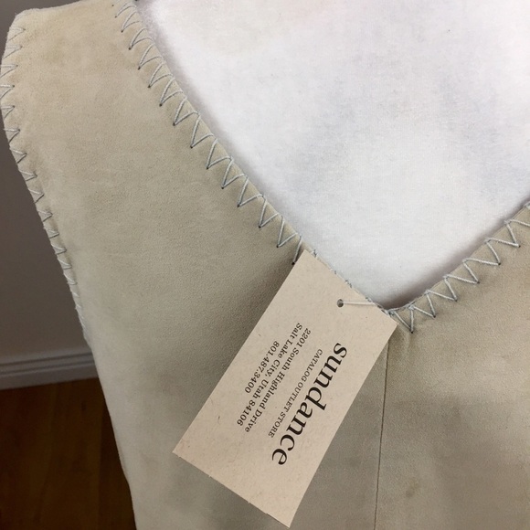 Sundance Luxe Shift Midi Dress Soft Suede Leather - Picture 11 of 14